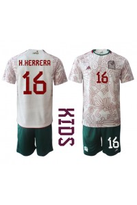 Mexico Hector Herrera #16 Babytruitje Uit tenue Kind WK 2022 Korte Mouw (+ Korte broeken)